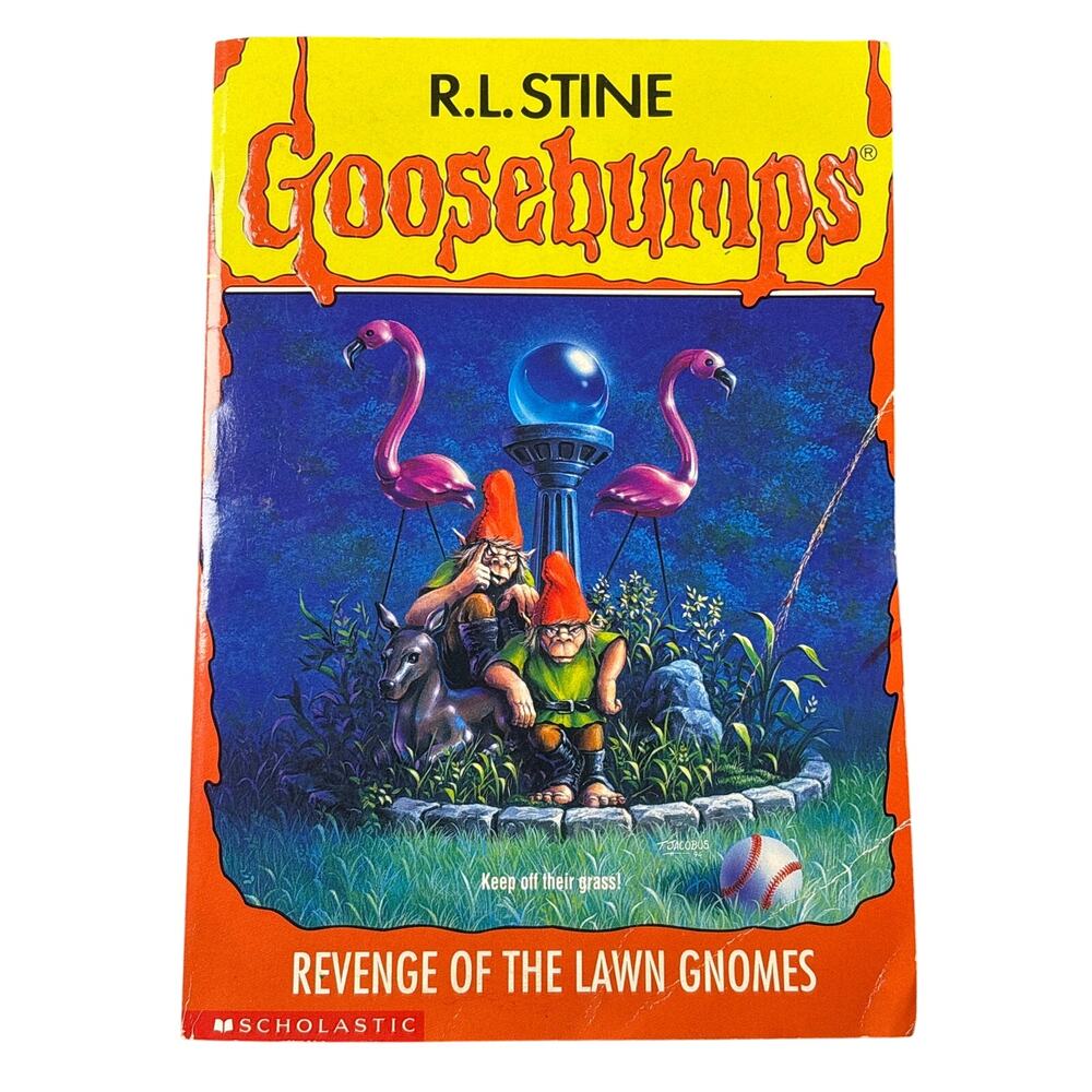 Goosebumps revenge of the lawn gnomes by R.L Stine book scholastic Vtg 90s kids